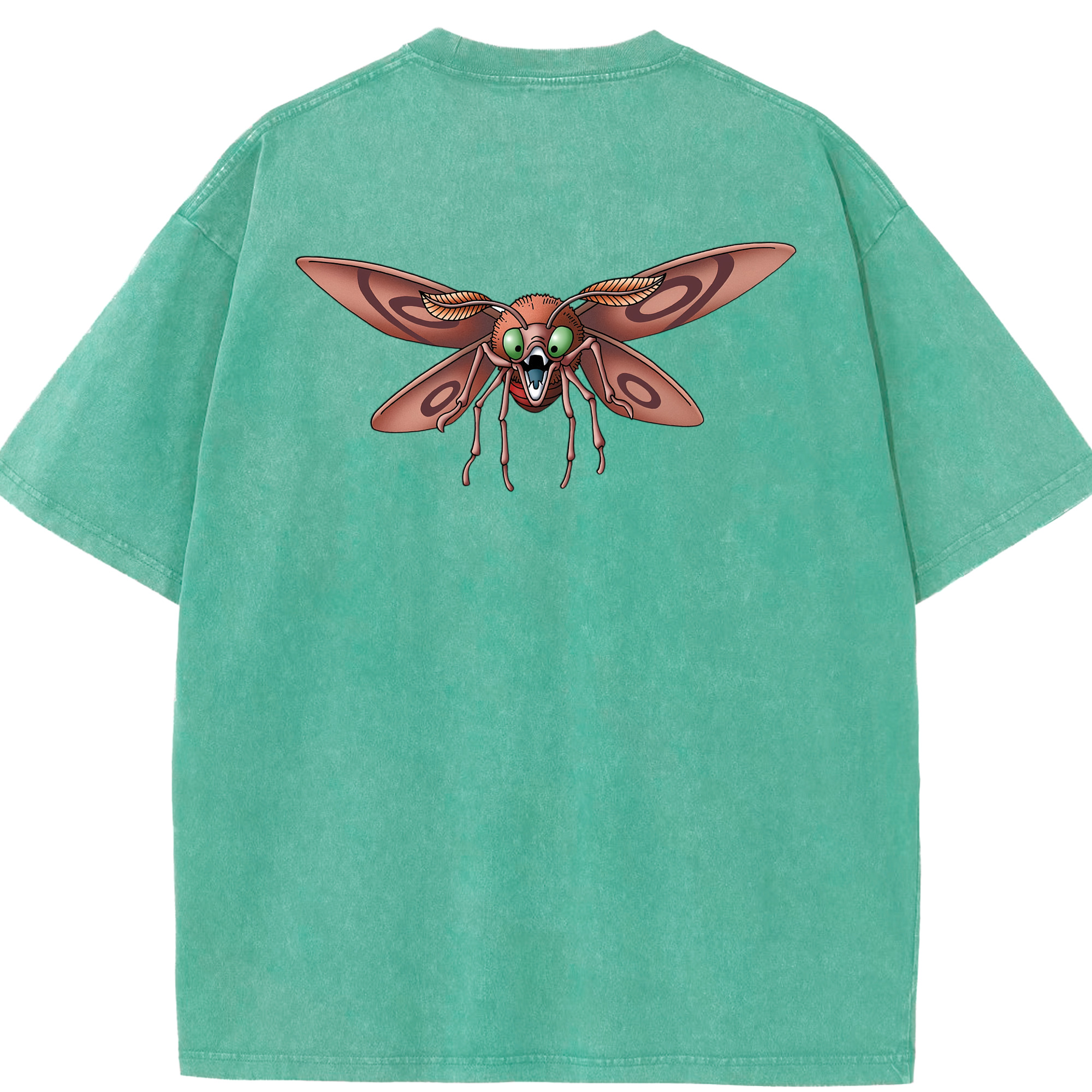 （画像用） ドラゴンクエスト Doragon Kuesuto Dragon Quest 綿100% ヴィンテージ風 半袖Tシャツ（背面プリント）